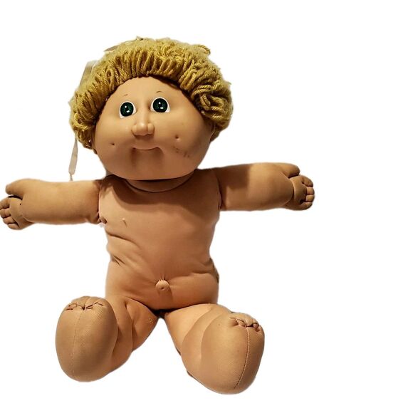 Vintage 1982 Cabbage Patch Doll Blonde Hair Green Eyes Dimples HM#2 TLC Rare - Picture 1 of 9